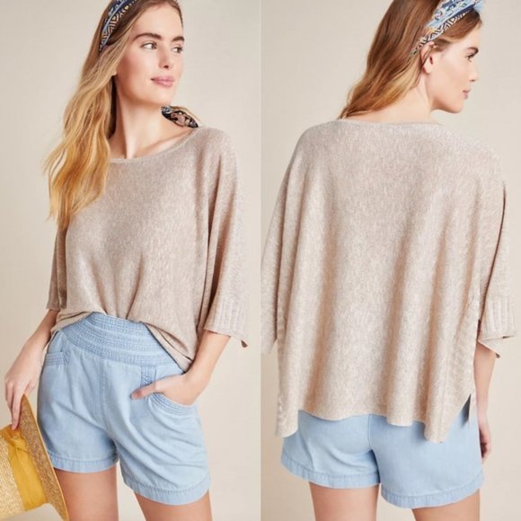 Anthropologie Alicia Shimmer Knit Pullover Top | Anthropologie - Picture 1 of 5